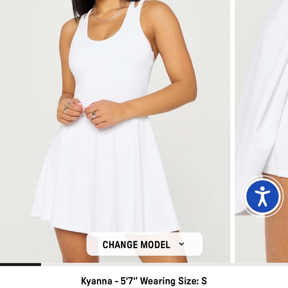 NWT Fabletics White Tennis Performance Mini Dress